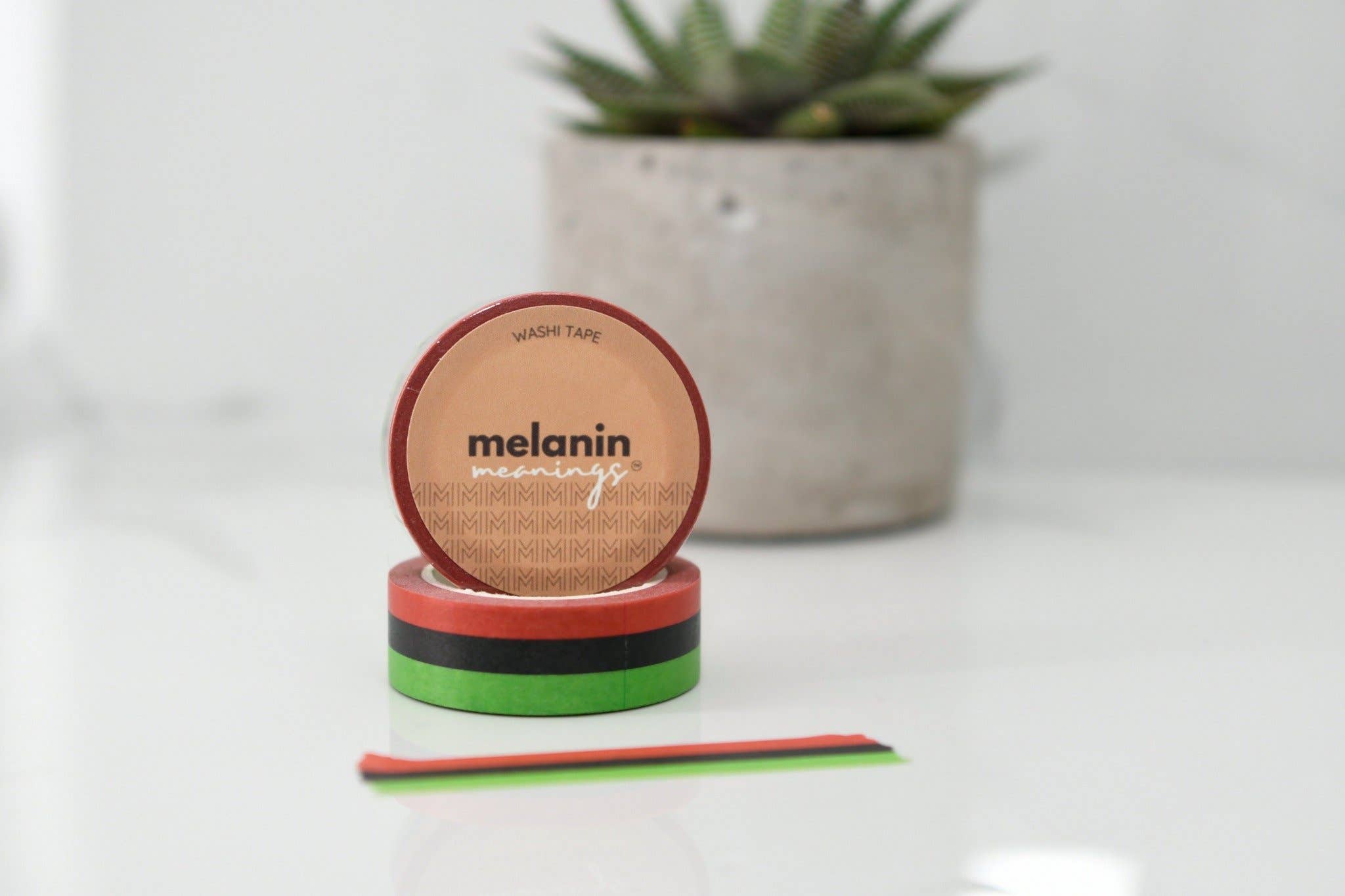 Melanin Meanings Red, Black and Green Flag Washi Tape