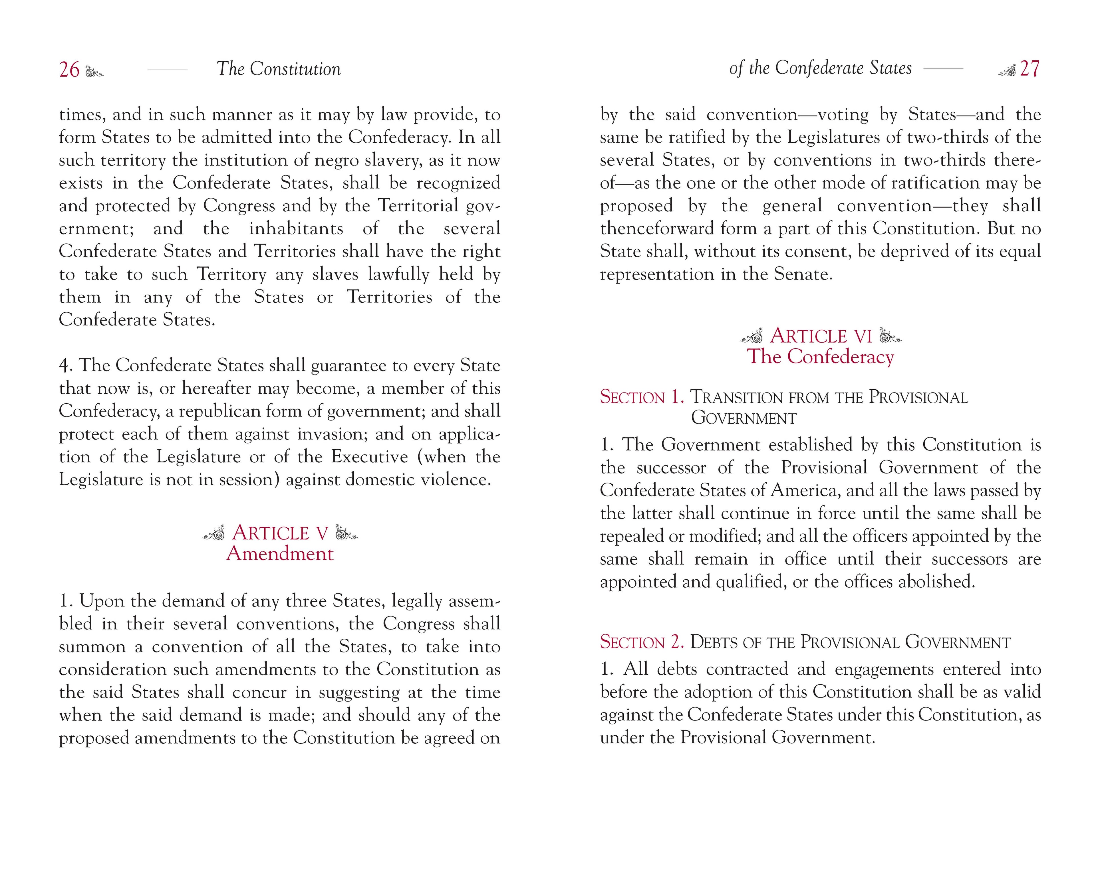 Applewood Books Constitution of the Confederate States