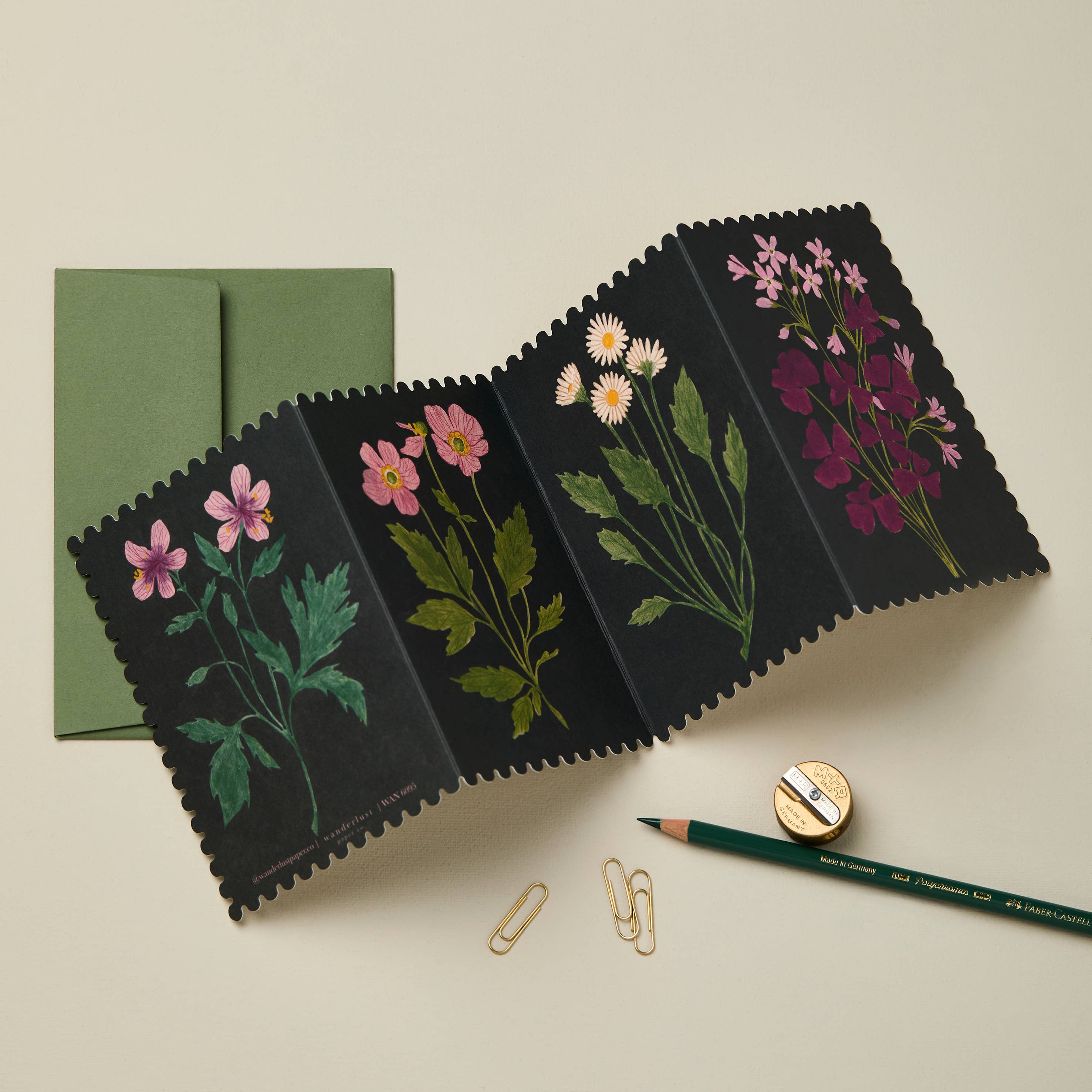 Wanderlust Paper Co. Botanical Concertina Card