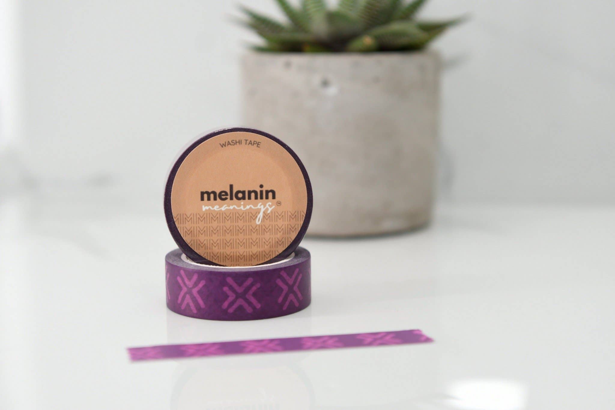 Melanin Meanings Pink and Purple African Textile Inspired Washi Tape