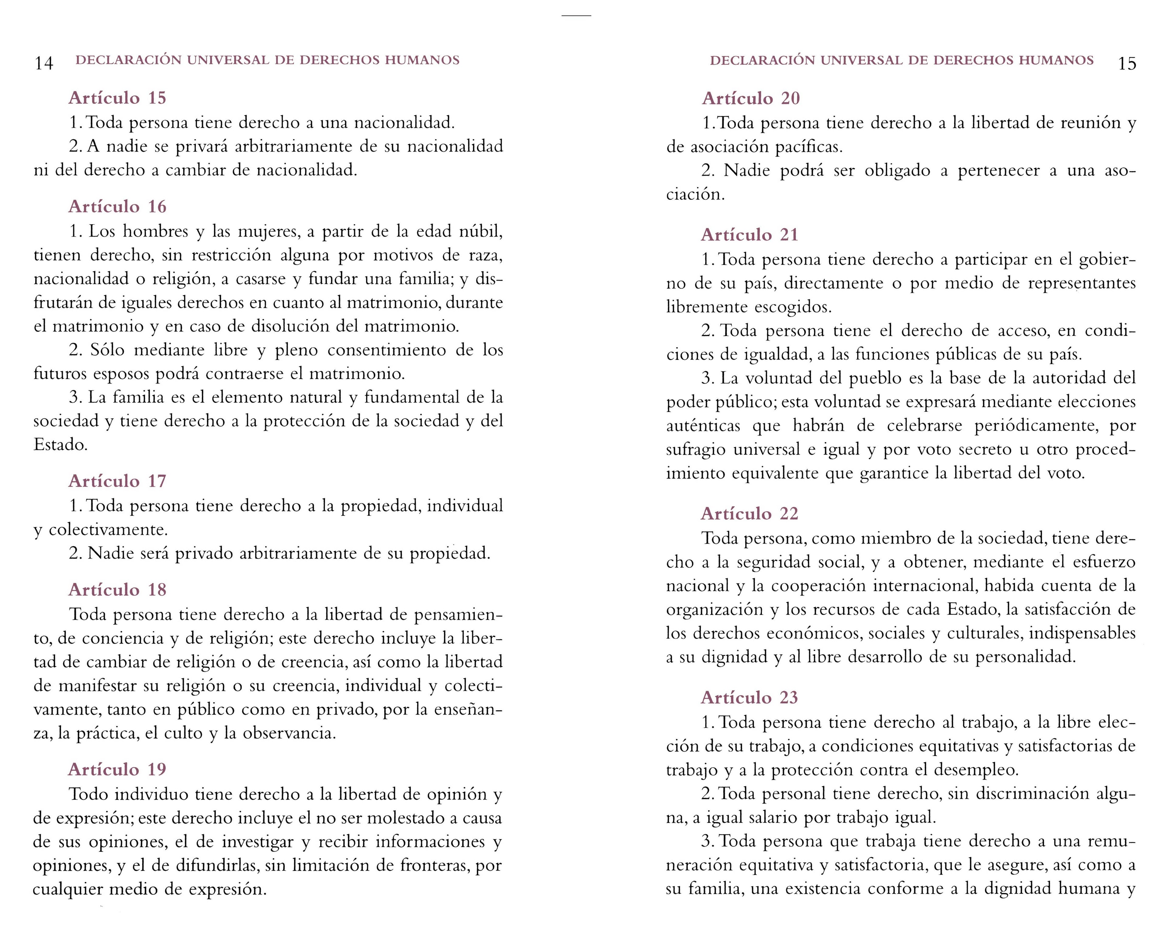 Applewood Books Universal Declaration of Human Rights