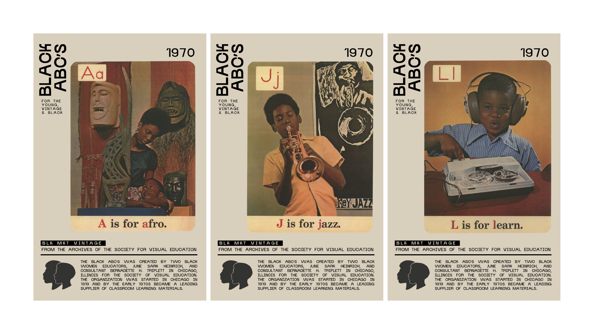 BLK MKT Vintage Black ABC Posters