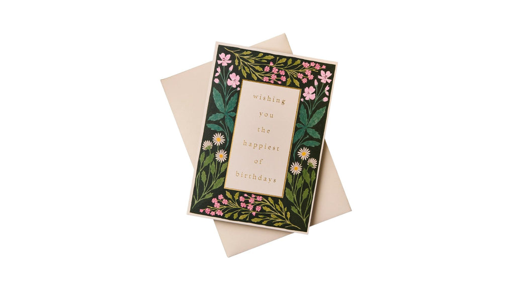 Wanderlust Paper Co. Meadow Border 'Happiest of Birthdays' Card