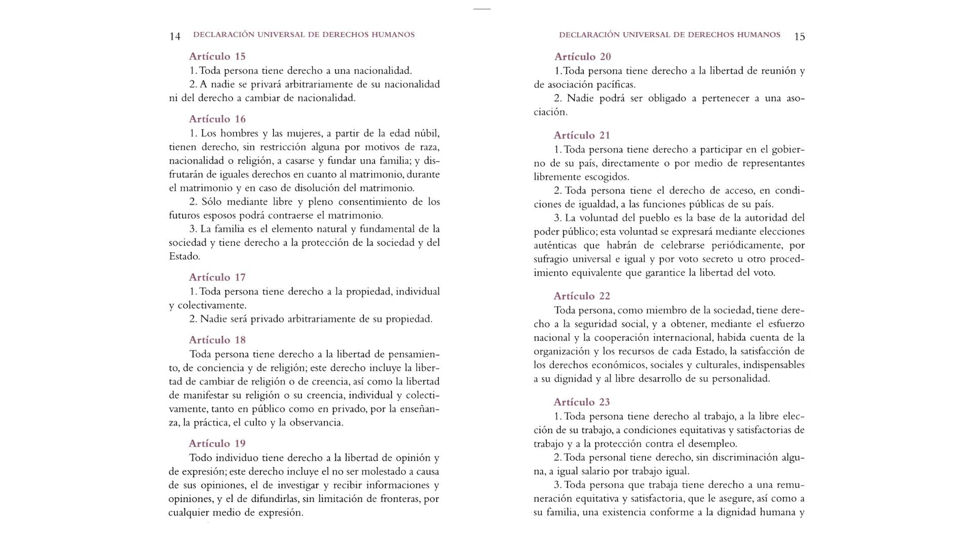 Applewood Books Universal Declaration of Human Rights