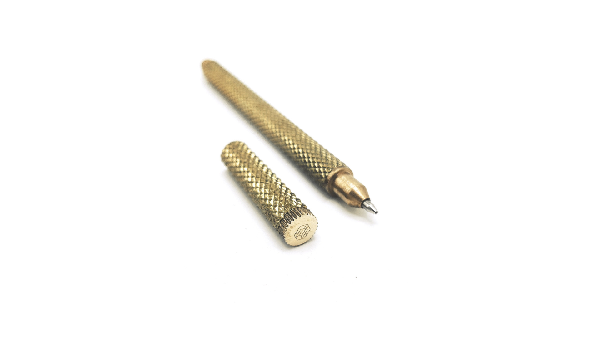 Brût Home and Glassware Brass Knurled Ballpoint Pen