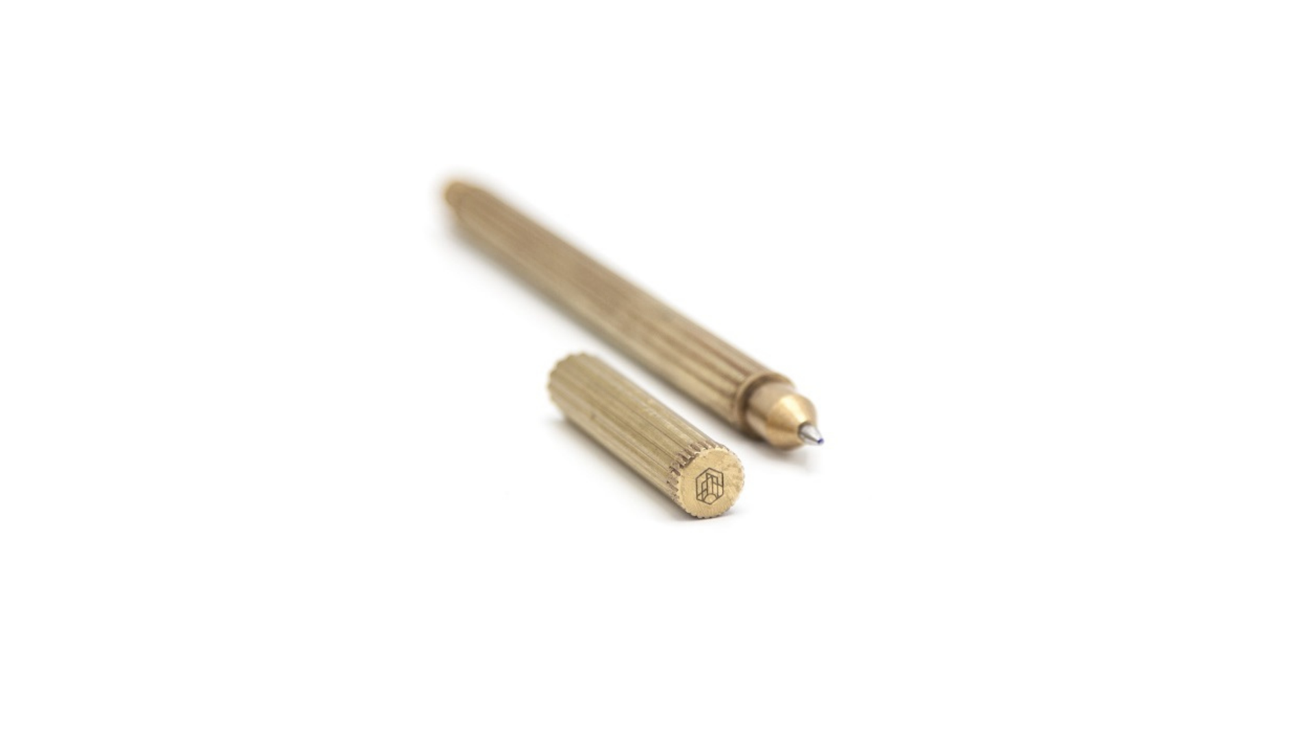 Brût Home and Glassware Brass Striped Ballpoint Pen