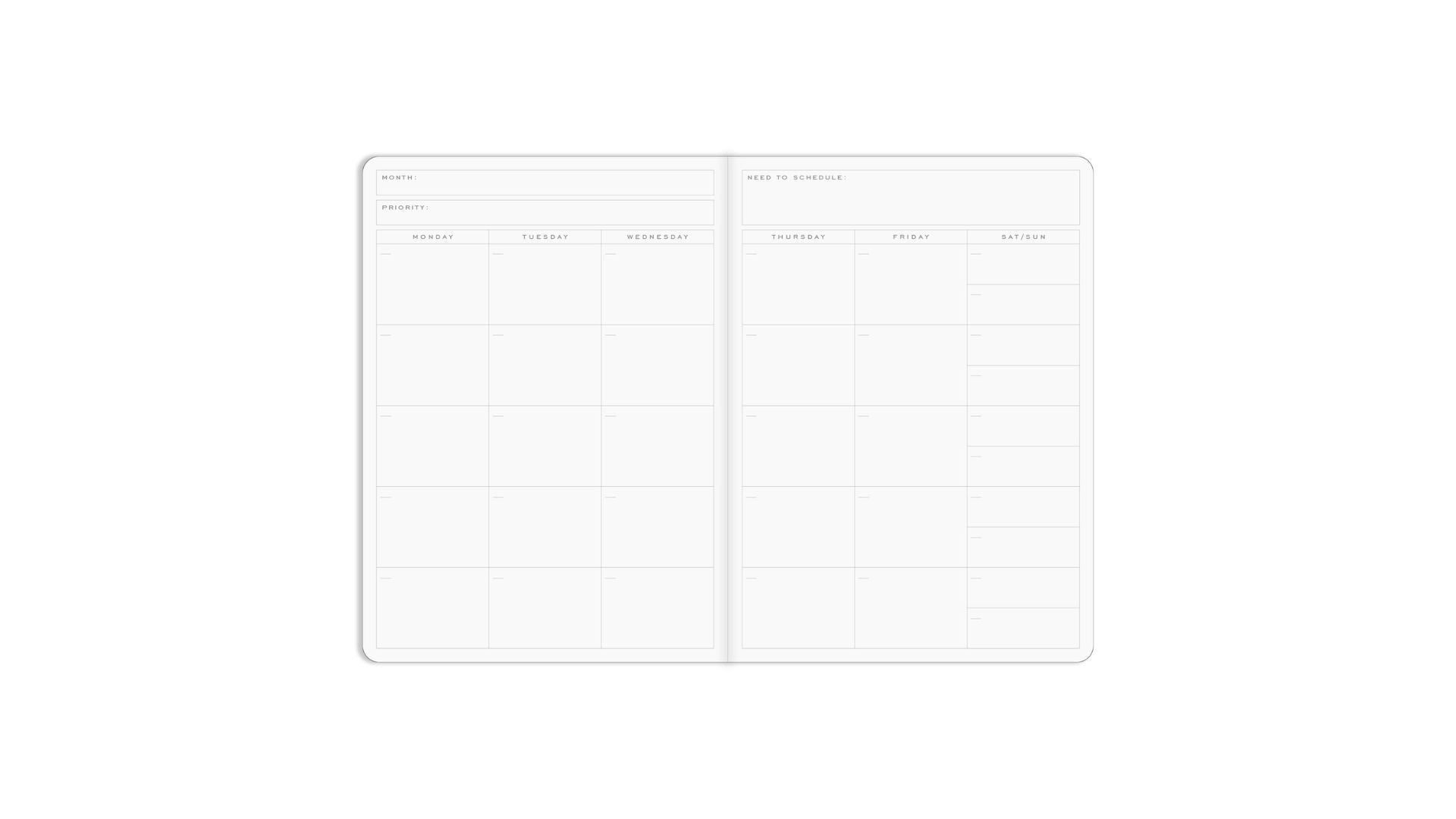 Smitten on Paper Monthly Open Dated Calendar