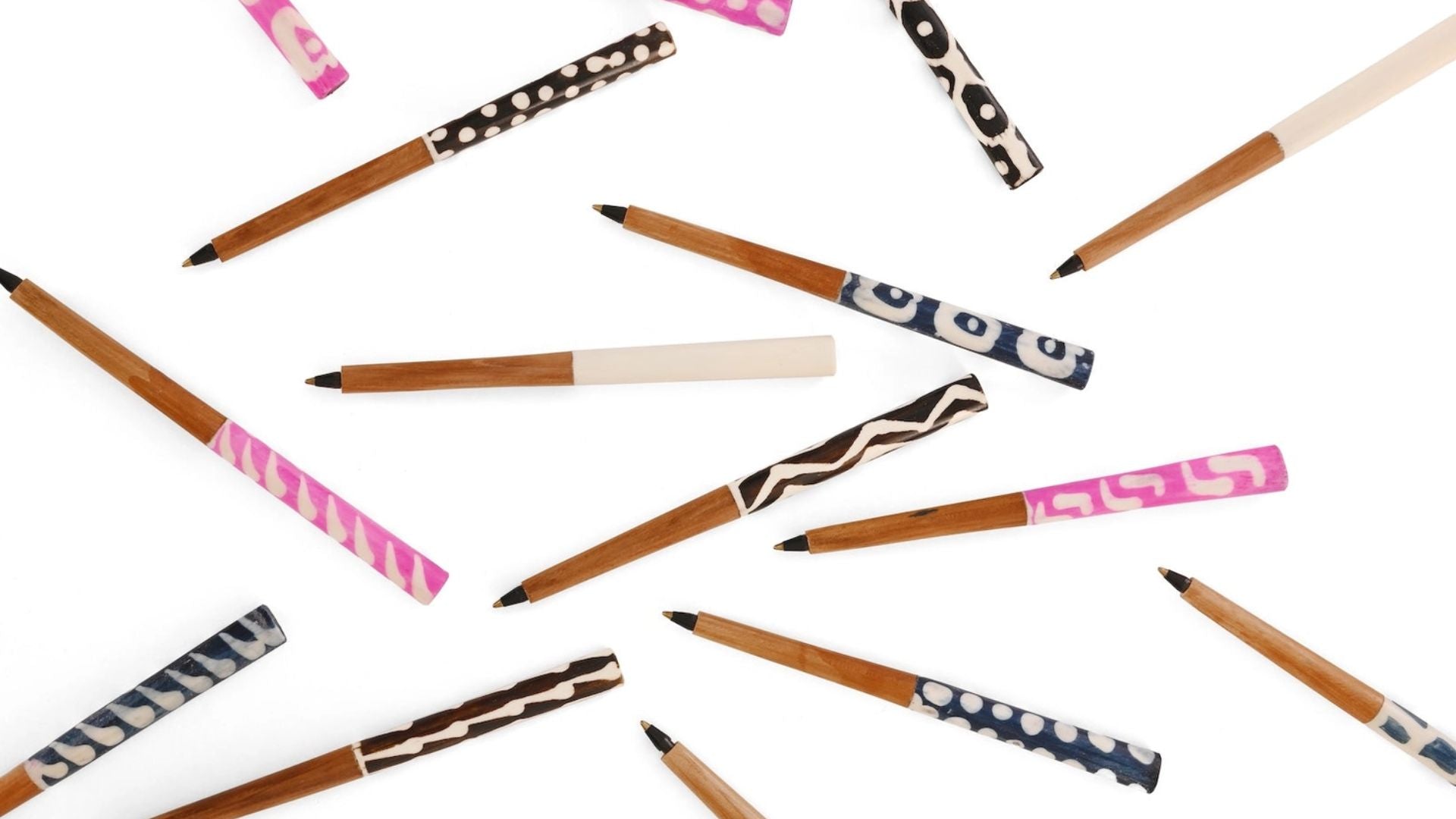 Akamba Batik Dyed Cow Bone and Wild Olive Wood Ink Pen