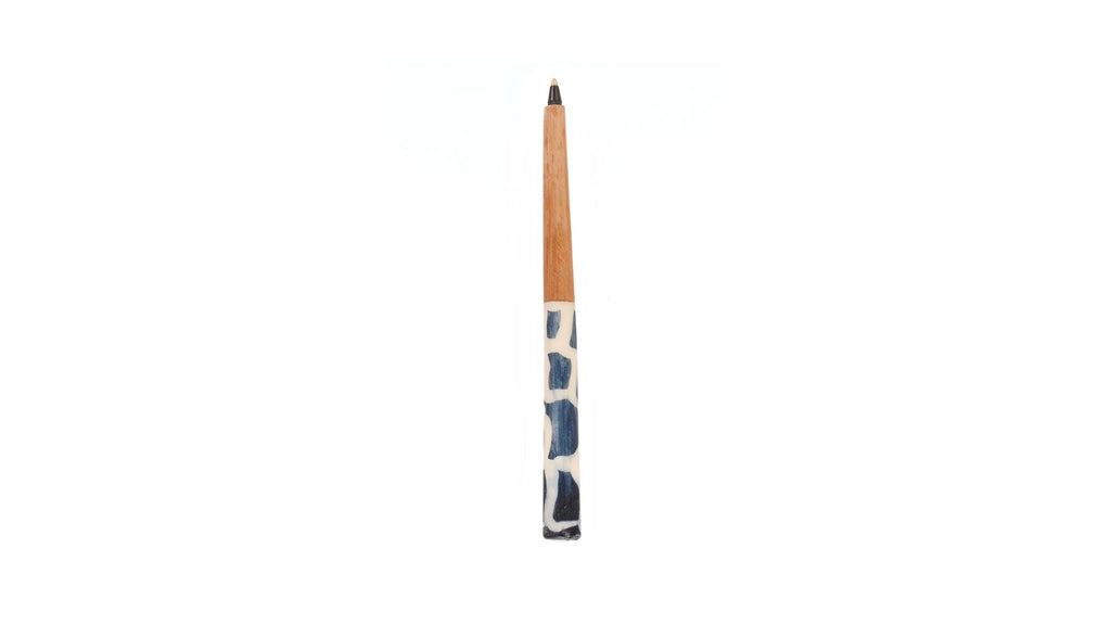 Akamba Batik Dyed Cow Bone and Wild Olive Wood Ink Pen