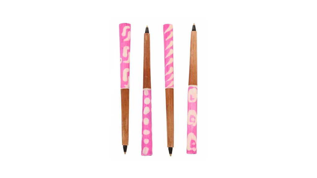 Akamba Batik Dyed Cow Bone and Wild Olive Wood Ink Pen