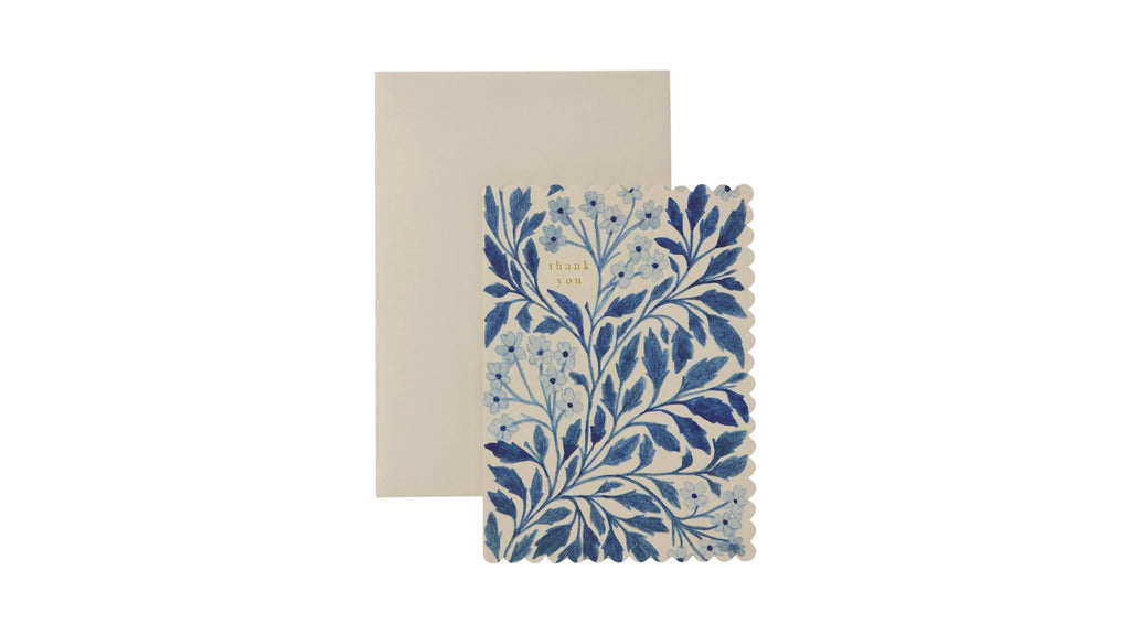 Wanderlust Paper Co. Blue Flora 'Thank You' Card