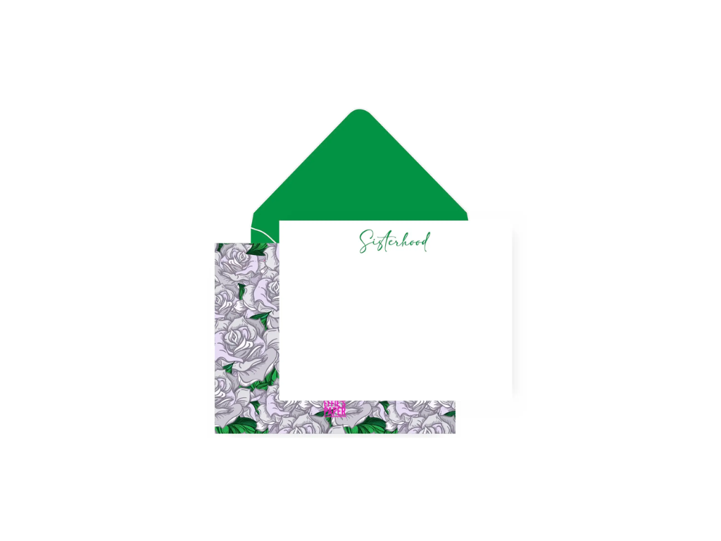 Effie's Paper Sisterhood Stationery Set — Green & White
