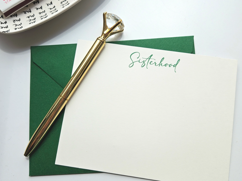 Effie's Paper Sisterhood Stationery Set — Green & White