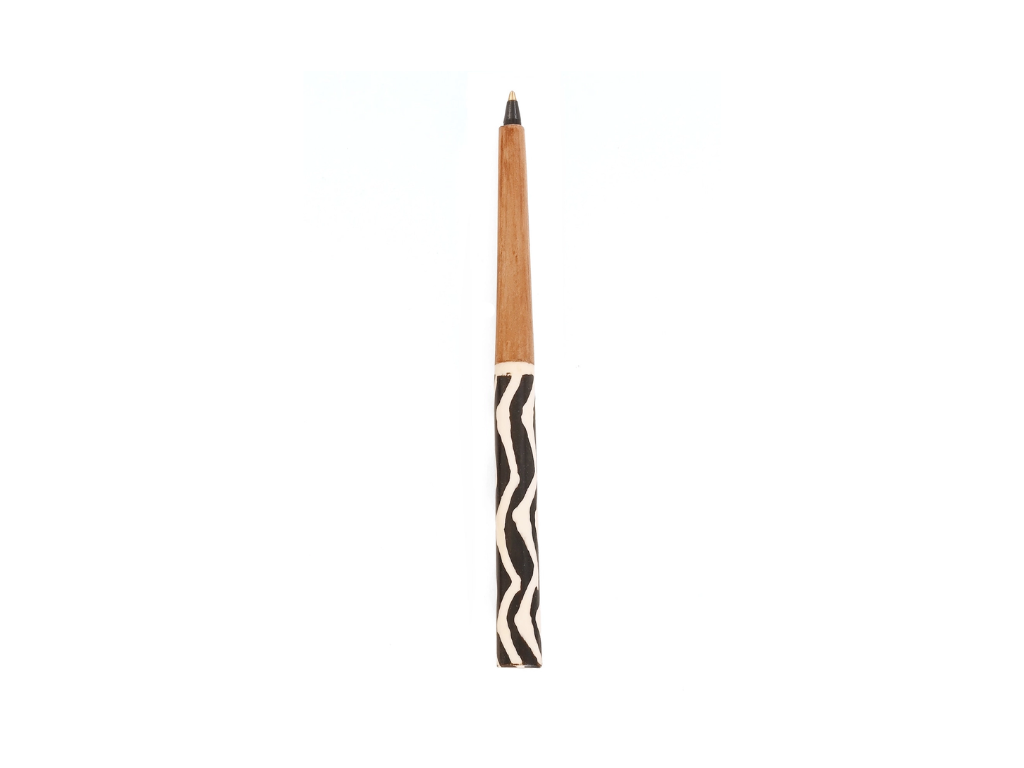 Akamba Batik Dyed Cow Bone and Wild Olive Wood Ink Pen