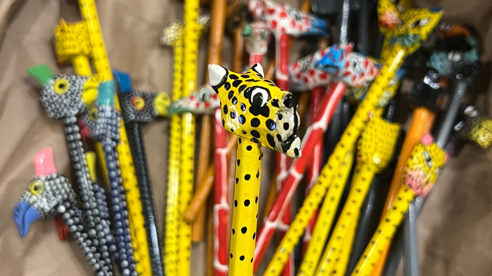 AFRICAN MODERN Hand Painted Safari Animal Pencil