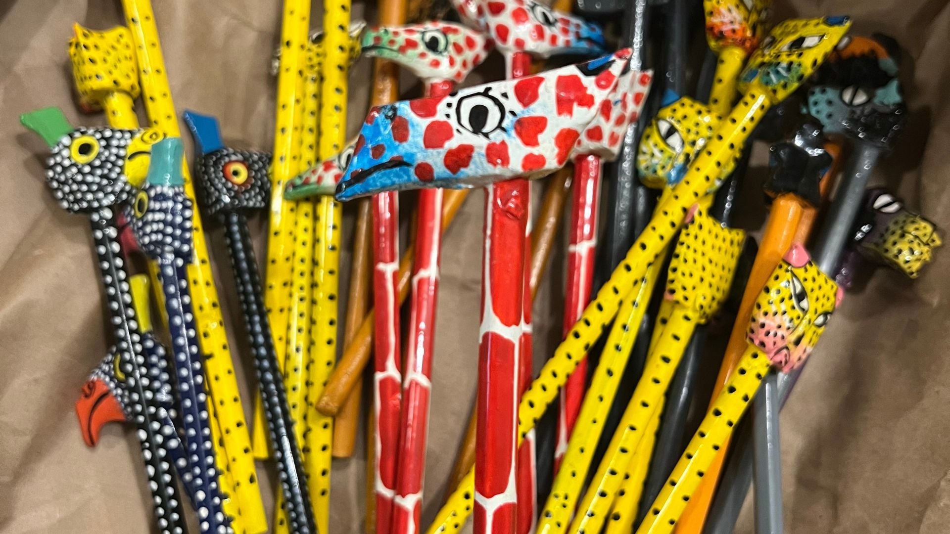 AFRICAN MODERN Hand Painted Safari Animal Pencil