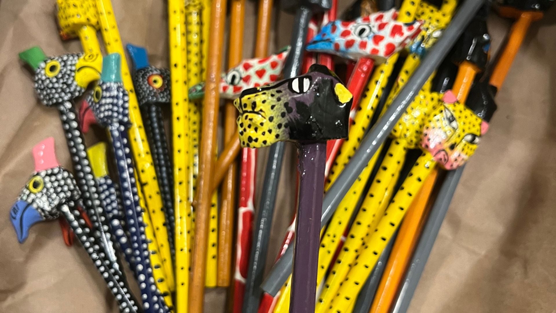 AFRICAN MODERN Hand Painted Safari Animal Pencil