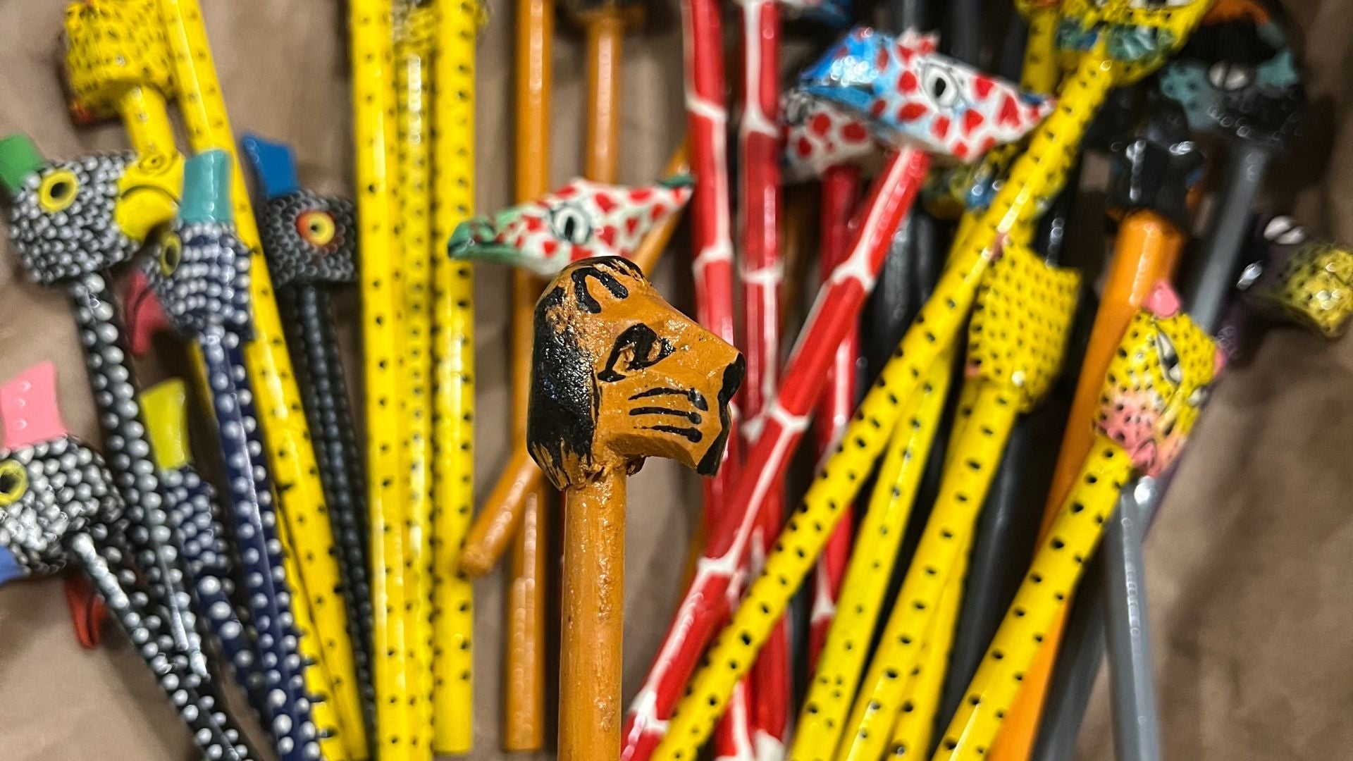 AFRICAN MODERN Hand Painted Safari Animal Pencil