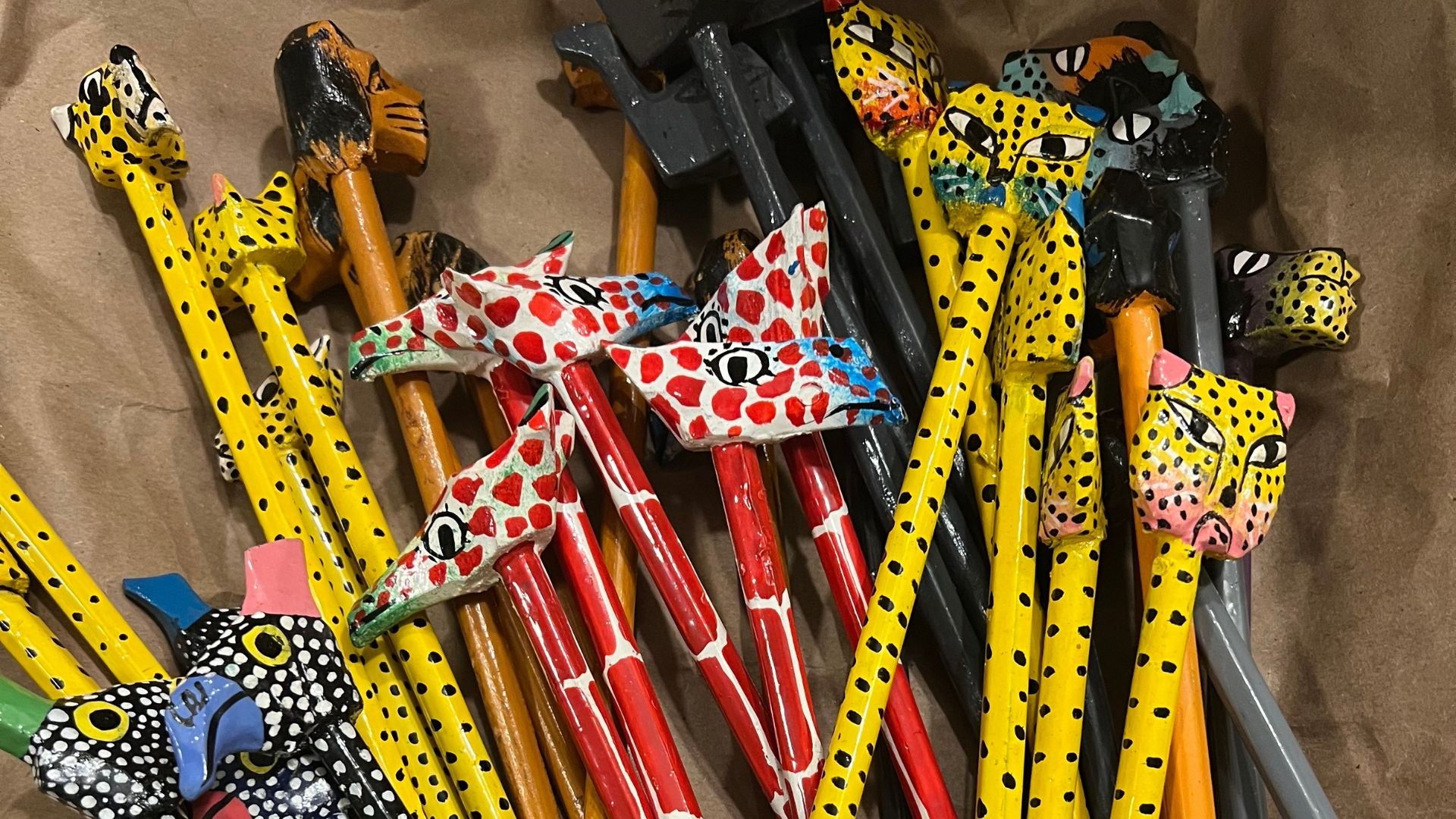 AFRICAN MODERN Hand Painted Safari Animal Pencil